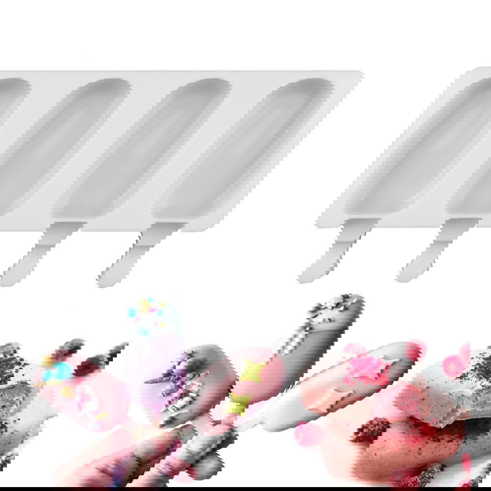 Walfos 4 Cell Big Size Silicone Ice Cream Mold DIY Homemade Dessert Freezer Fruit Juice Ice Pop Maker Mould - Walfos® Kitchenware