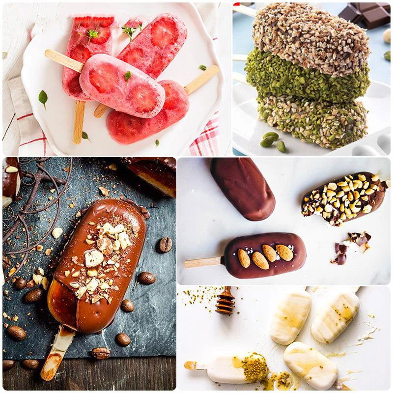 Walfos 4 Cell Big Size Silicone Ice Cream Mold DIY Homemade Dessert Freezer Fruit Juice Ice Pop Maker Mould - Walfos® Kitchenware