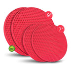 Walfos 4 Pieces Silicone Trivet Mats Pack Heat Resistant Pot Holders Set Multipurpose Non-Slip Hot Pads for Hot Pot Hot DishersJar Opener - Walfos® Kitchenware