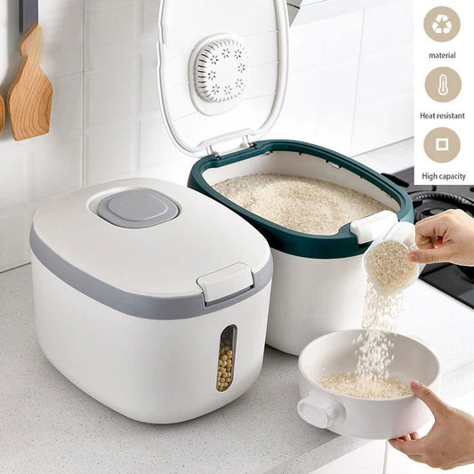 Walfos 5/10KG Kitchen Rice Storage Box Nano  Proof Moisture Proof Food Rice Container Sealed Cereals Bucket Kitchen Organizer - Walfos® Kitchenware
