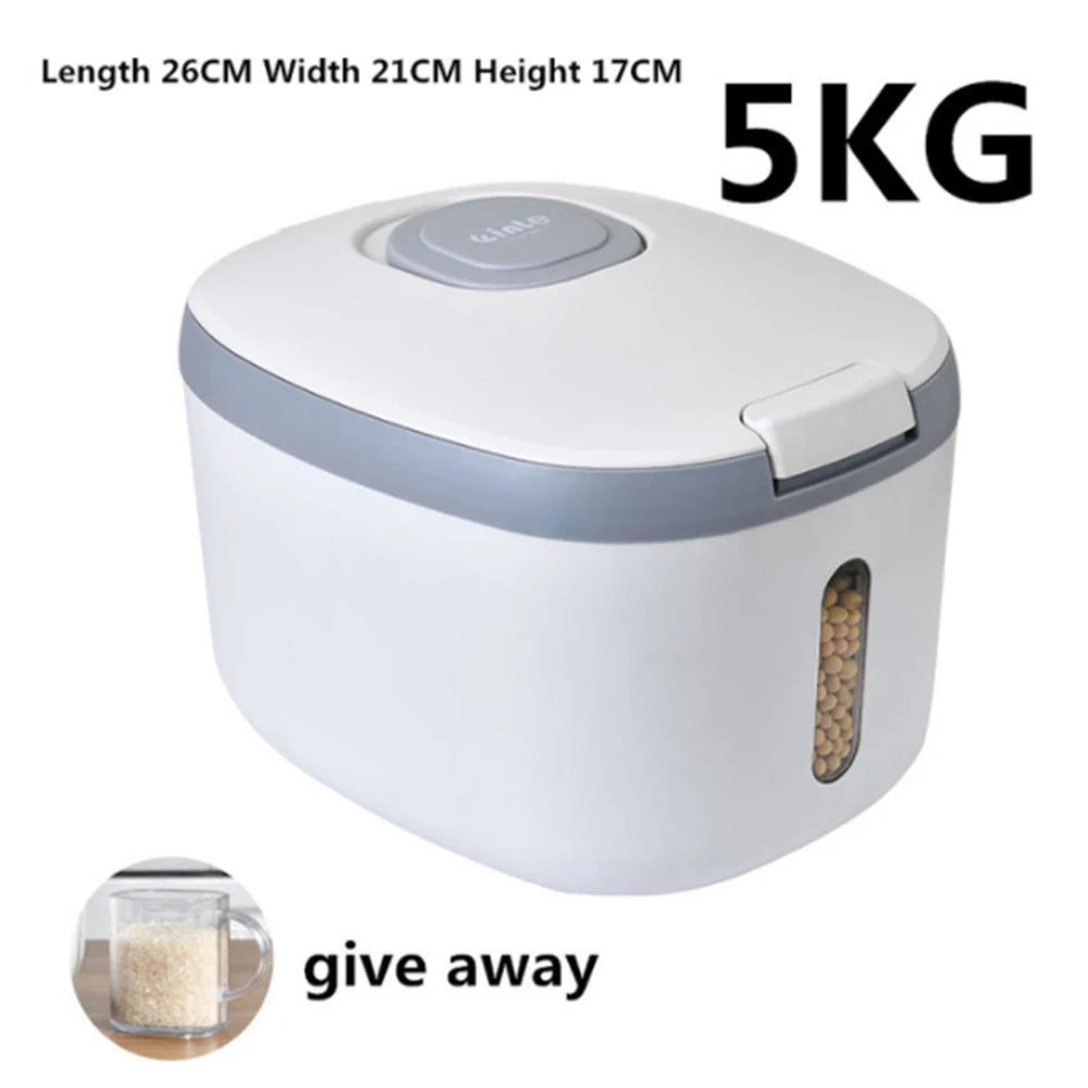 Walfos 5/10KG Kitchen Rice Storage Box Nano  Proof Moisture Proof Food Rice Container Sealed Cereals Bucket Kitchen Organizer - Walfos® Kitchenware