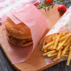 Walfos 50Pcs/Lot Wax Paper Pink Floral Food Grade Grease Paper Food Wrappers Wrapping Paper For Bread Fries Oilpaper Baking Tools - Walfos® Kitchenware