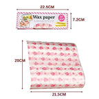 Walfos 50Pcs/Lot Wax Paper Pink Floral Food Grade Grease Paper Food Wrappers Wrapping Paper For Bread Fries Oilpaper Baking Tools - Walfos® Kitchenware
