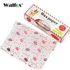 Walfos 50Pcs/Lot Wax Paper Pink Floral Food Grade Grease Paper Food Wrappers Wrapping Paper For Bread Fries Oilpaper Baking Tools - Walfos® Kitchenware