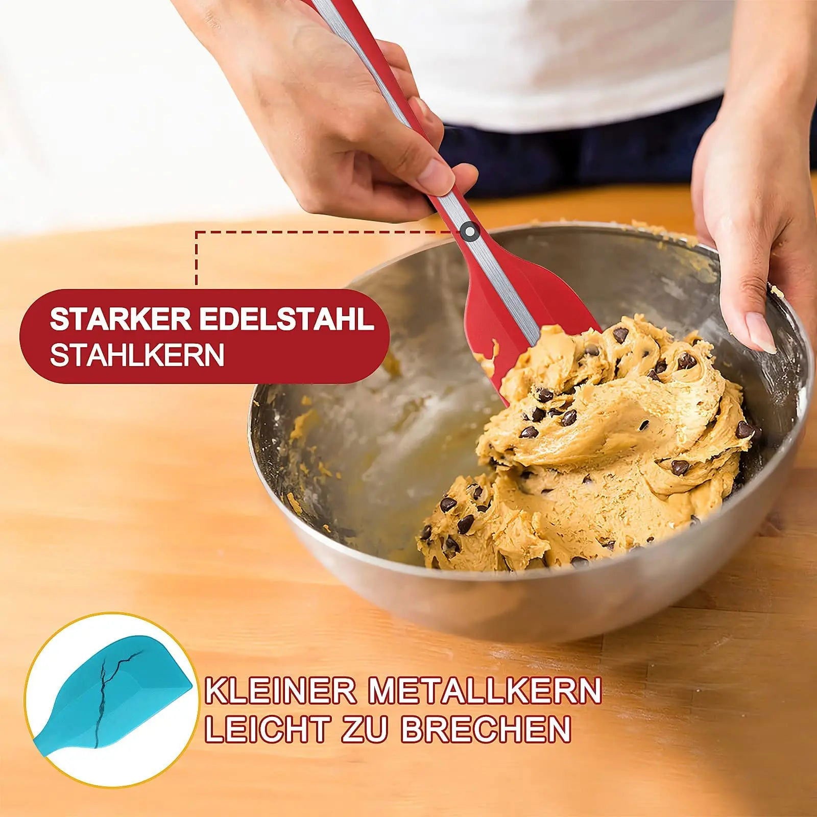 Walfos 5PCS/Set Non-Stick Silicone Spatula Baking Pastry Heat-Resistant Silicone Spatula Kitchen Utensil Cooking Tool - Walfos® Kitchenware