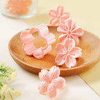 Walfos 5pcs/Set Sakura Cookie Mold Stamp Biscuit Mold Cutter Pink Cherry Blossom Mold Flower Charm DIY Floral Mold - Walfos® Kitchenware