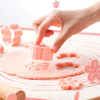 Walfos 5pcs/Set Sakura Cookie Mold Stamp Biscuit Mold Cutter Pink Cherry Blossom Mold Flower Charm DIY Floral Mold - Walfos® Kitchenware