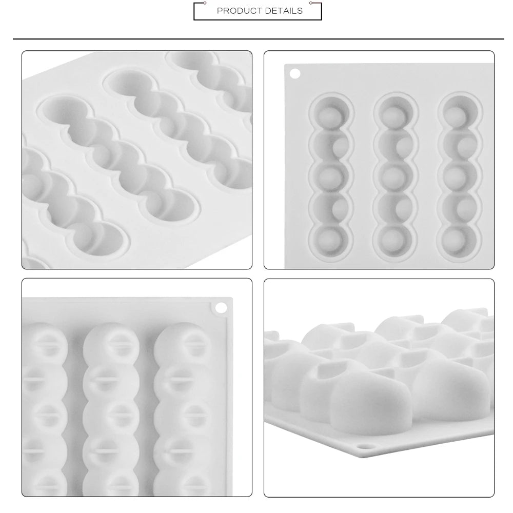 Walfos 6-Concave Ball Long Strip-Shaped Silicone Mouse Cake Mold 3d Baking Tools Dessert Decoration Bakeware For Wedding - Walfos® Kitchenware