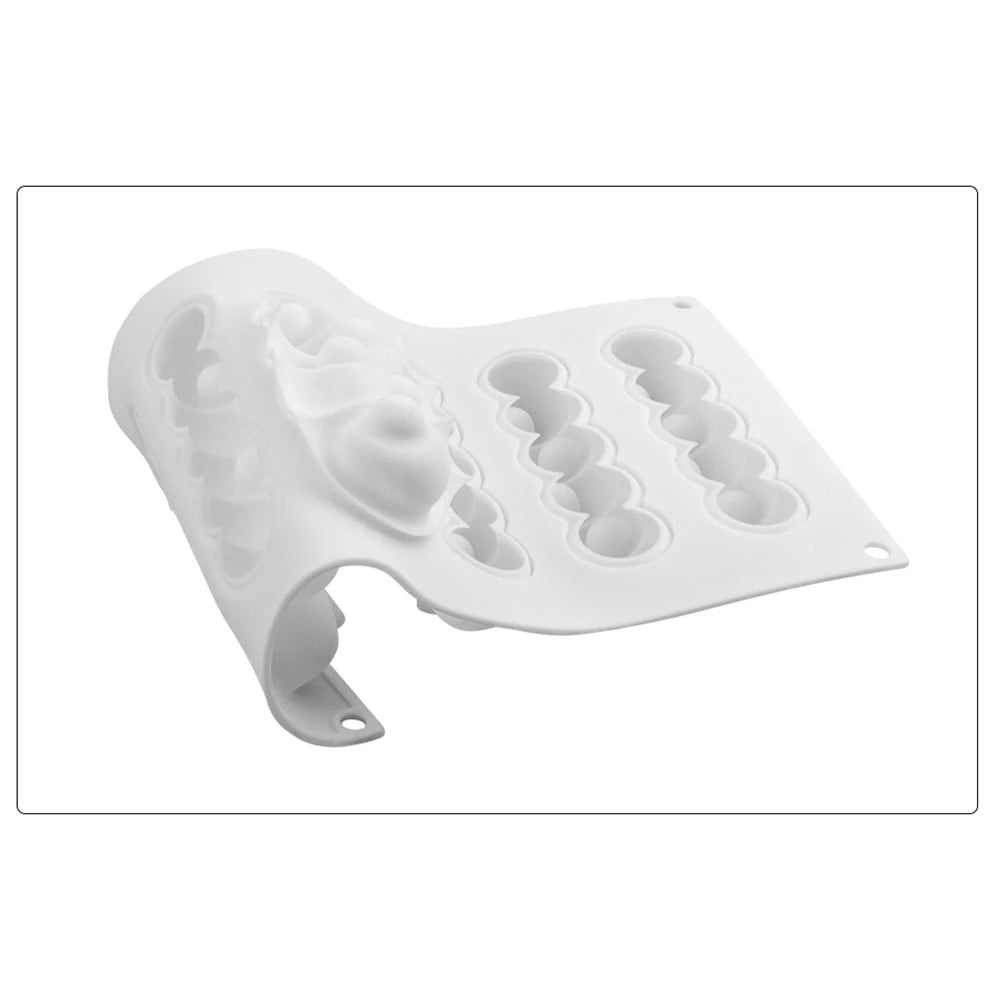 Walfos 6-Concave Ball Long Strip-Shaped Silicone Mouse Cake Mold 3d Baking Tools Dessert Decoration Bakeware For Wedding - Walfos® Kitchenware