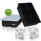 Walfos 6Grid Big Ice Tray Mold Jumbo Large Food Grade Silicone Ice Cube Square Tray Mold DIY Ice Maker Ice Cube Tray - Walfos® Kitchenware