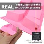 Walfos 6 Cavity Plain Basic Rectangle Silicone Soap Mould Bake Mold Tray For Homemade DIY Craft Soap Mold Decor Tools 3D Mold - Walfos® Kitchenware