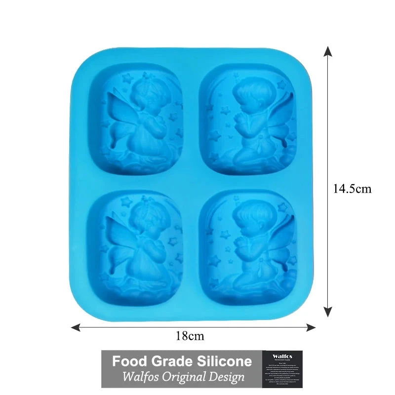 Walfos 6 Cavity Silicone Mold for Making Soaps 3D Plain Soap Mold Rectangle DIY Handmade Soap Form Tray Mould - Walfos® Kitchenware