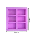 Walfos 6 Cavity Silicone Mold for Making Soaps 3D Plain Soap Mold Rectangle DIY Handmade Soap Form Tray Mould - Walfos® Kitchenware