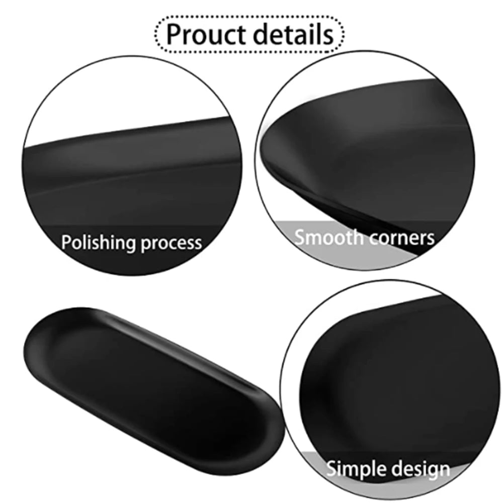 Walfos Black Matte Dining Plate Stainless Steel Dessert Plate Nut Fruit Cake Tray Snack Kitchen Plate Western Steak  Plate - Walfos® Kitchenware