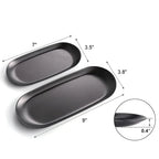 Walfos Black Matte Dining Plate Stainless Steel Dessert Plate Nut Fruit Cake Tray Snack Kitchen Plate Western Steak  Plate - Walfos® Kitchenware