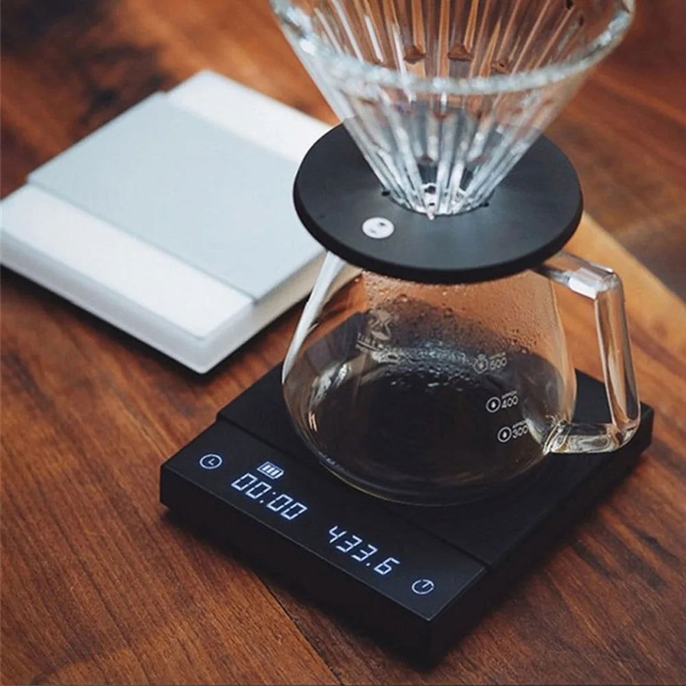 Walfos Black Mirror Basic Electronic Scale Pour Coffee Coffee Scale Smart Scale Automatic Timing Kitchen Scale 2kg - Walfos® Kitchenware