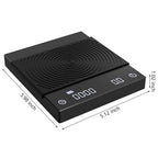 Walfos Black Mirror Basic Electronic Scale Pour Coffee Coffee Scale Smart Scale Automatic Timing Kitchen Scale 2kg - Walfos® Kitchenware