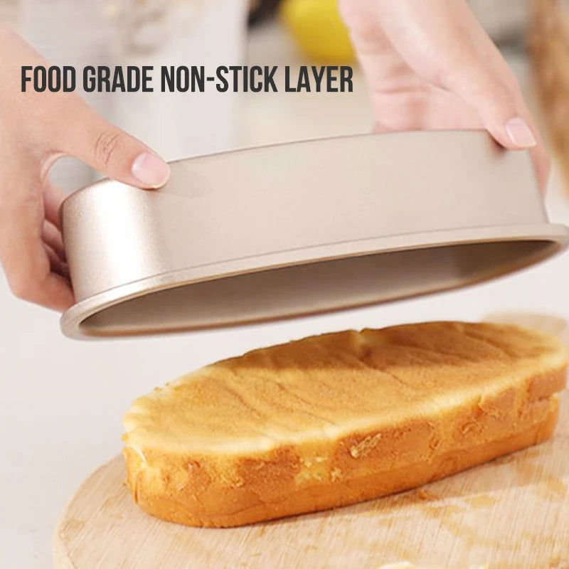 Walfos Bread Baking Mold Oval Baking mold Gold carbon steel non-stick coating household toast box Kitchen Bread Baking Mold - Walfos® Kitchenware