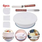 Walfos Cake Turntable Stand Cake Decoration Accessories DIY Mold Rotating Stable Anti-skid Round Cake Table Kitchen Baking Tools - Walfos® Kitchenware