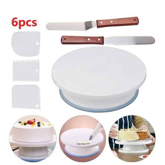 Walfos Cake Turntable Stand Cake Decoration Accessories DIY Mold Rotating Stable Anti-skid Round Cake Table Kitchen Baking Tools - Walfos® Kitchenware