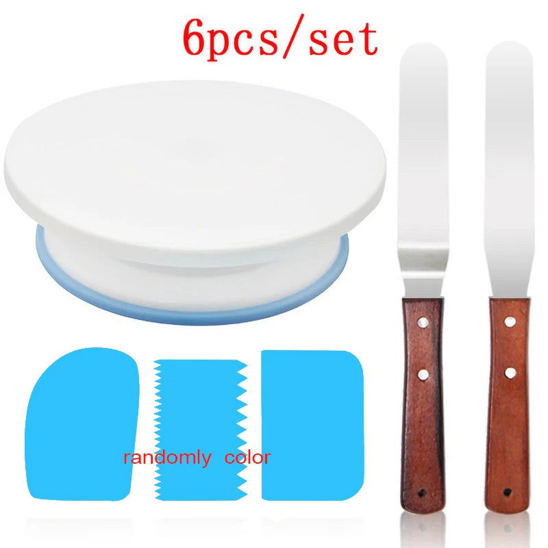 Walfos Cake Turntable Stand Cake Decoration Accessories DIY Mold Rotating Stable Anti-skid Round Cake Table Kitchen Baking Tools - Walfos® Kitchenware