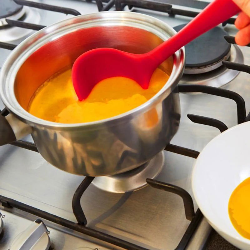 Walfos Cooking Spatula Turner Spoonula Mixing Spoon Slotted Spoon Ladle 5Pcs Kitchen Silicone Cooking Tools Kitchen Utensil Set - Walfos® Kitchenware