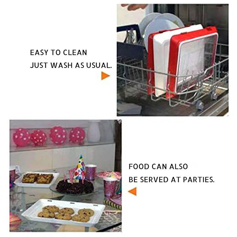 Walfos Creative Food Preservation Tray Stackable Food Fresh Tray Magic Elastic Fresh Tray Reusable Food Storage Container - Walfos® Kitchenware