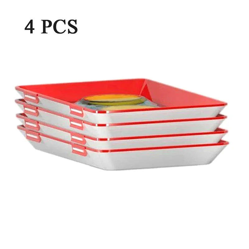 Walfos Creative Food Preservation Tray Stackable Food Fresh Tray Magic Elastic Fresh Tray Reusable Food Storage Container - Walfos® Kitchenware