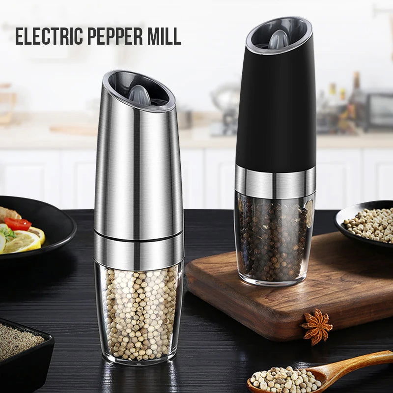 Walfos Electric Pepper Grinder Home Automatic Stainless Steel Sea Salt Pepper Black Pepper Coffee Bean Gravity Grinder Maker - Walfos® Kitchenware