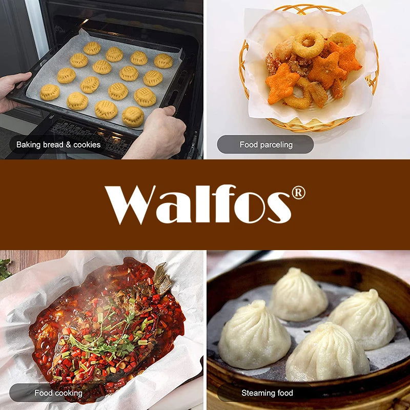 Walfos  Food Grade Doubled Side Silicone Paper Food Wrappers Wrapping Paper For Bread Fries Oilpaper Baking Tools - Walfos® Kitchenware
