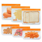 Walfos Food Storage Bag Reusable Freezer Bag Ziplock Bag Leakproof Top Silicone Bag Zero Waste Kitchen Organizer FDA BPA Free - Walfos® Kitchenware