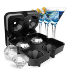 Walfos Four Grids Diamond Pattern Ice Cube Mold Food Grade Silicone Ice-Cream Dessert Ice Cube Mold Home Kitchen Supplies - Walfos® Kitchenware