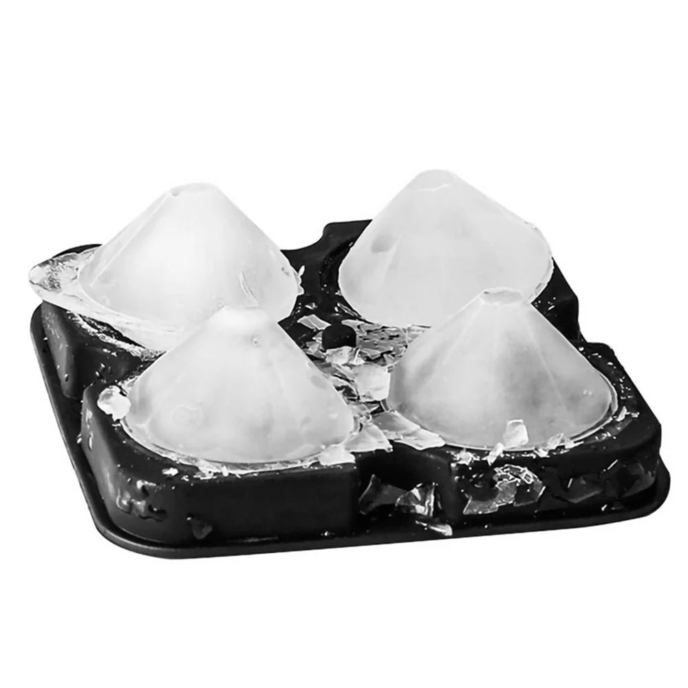 Walfos Four Grids Diamond Pattern Ice Cube Mold Food Grade Silicone Ice-Cream Dessert Ice Cube Mold Home Kitchen Supplies - Walfos® Kitchenware