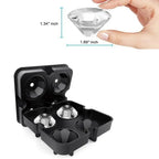 Walfos Four Grids Diamond Pattern Ice Cube Mold Food Grade Silicone Ice-Cream Dessert Ice Cube Mold Home Kitchen Supplies - Walfos® Kitchenware