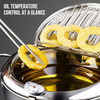Walfos Fryer Household Temperature Control 304 Stainless Steel Oil-Saving Small Fryer Induction Cooker Gas Stove Tempura Fryer - Walfos® Kitchenware
