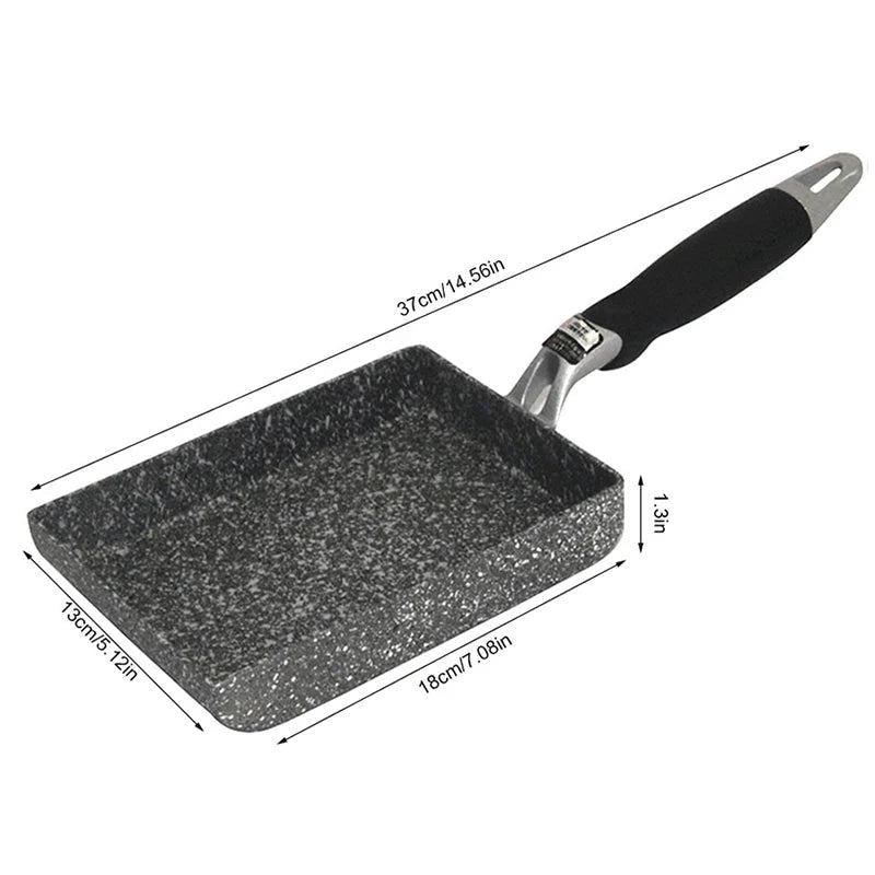 Walfos Frying Pan Tamagoyaki Omelette Black Non-Stick Pan Fry Egg Pan Pancake Kitchen Pot Maker Breakfast Pot Mini Cook - Walfos® Kitchenware