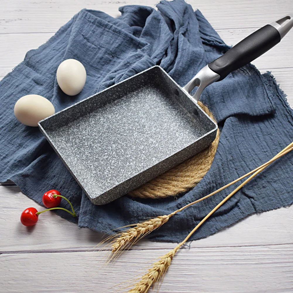 Walfos Frying Pan Tamagoyaki Omelette Black Non-Stick Pan Fry Egg Pan Pancake Kitchen Pot Use for Gas Cooker - Walfos® Kitchenware