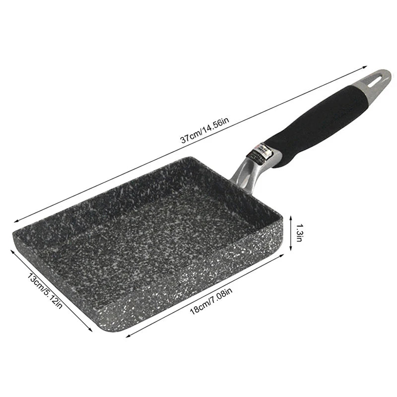 Walfos Frying Pan Tamagoyaki Omelette Black Non-Stick Pan Fry Egg Pan Pancake Kitchen Pot Use for Gas Cooker - Walfos® Kitchenware