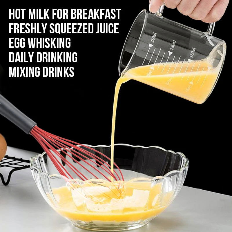 Walfos Glass Measuring Cup With Scale Measuring Cup Household High Temperature Thickened Transparent Milk Cup Kitchen Baking Cup - Walfos® Kitchenware