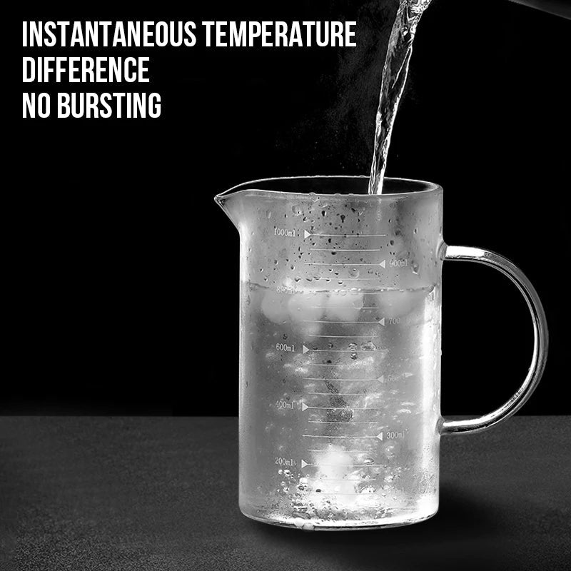 Walfos Glass Measuring Cup With Scale Measuring Cup Household High Temperature Thickened Transparent Milk Cup Kitchen Baking Cup - Walfos® Kitchenware