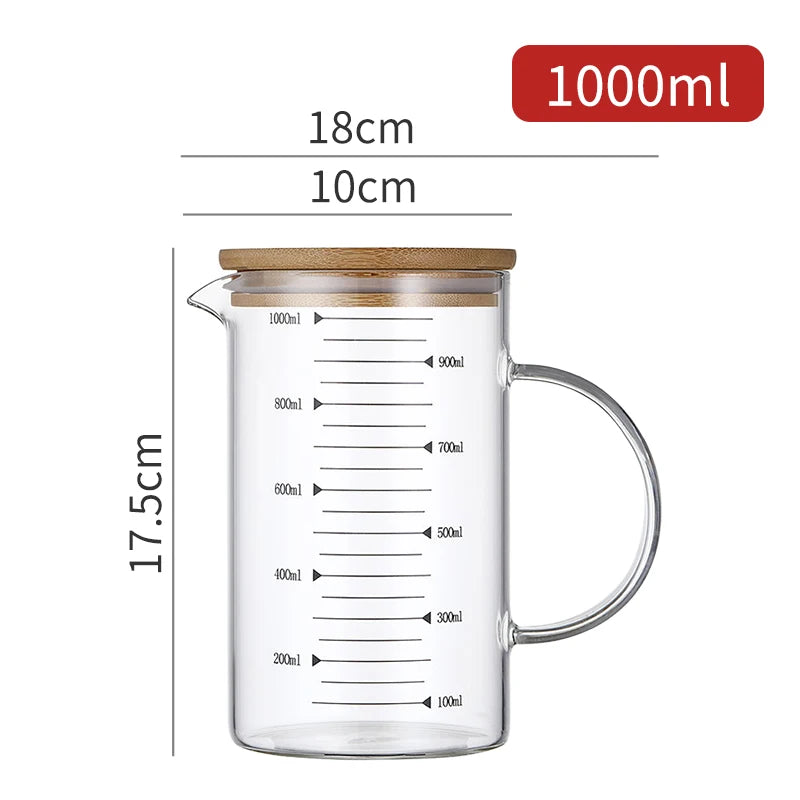 Walfos Glass Measuring Cup With Scale Measuring Cup Household High Temperature Thickened Transparent Milk Cup Kitchen Baking Cup - Walfos® Kitchenware