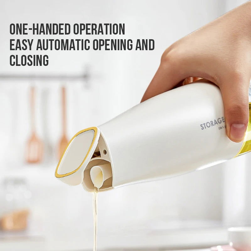 Walfos Glass Oil Pot Household Automatic Opening And Closing Leak-proof Oil Can Pot Non-hanging Oil Soy Sauce Seasoning Bottle - Walfos® Kitchenware