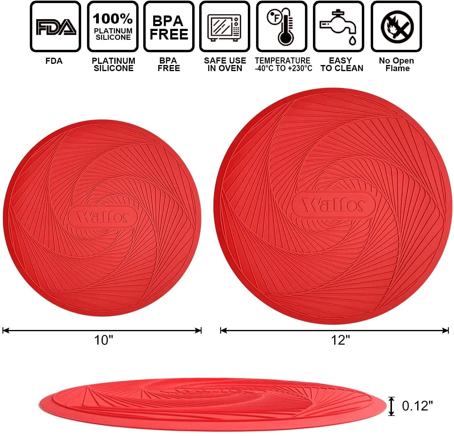 Walfos Heat Resistant Kitchen Silicone Trivet pot Holder Mat for Microwave Mats pot pan cooking Insulation Table Placemat - Walfos® Kitchenware