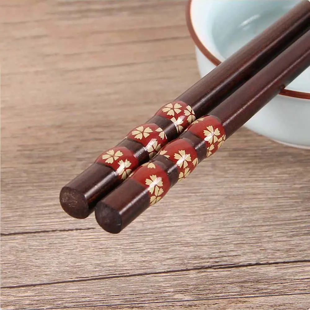 Wooden Printed Chopsticks Japanese Style Pointed Chopsticks Walfos® Kitchenware