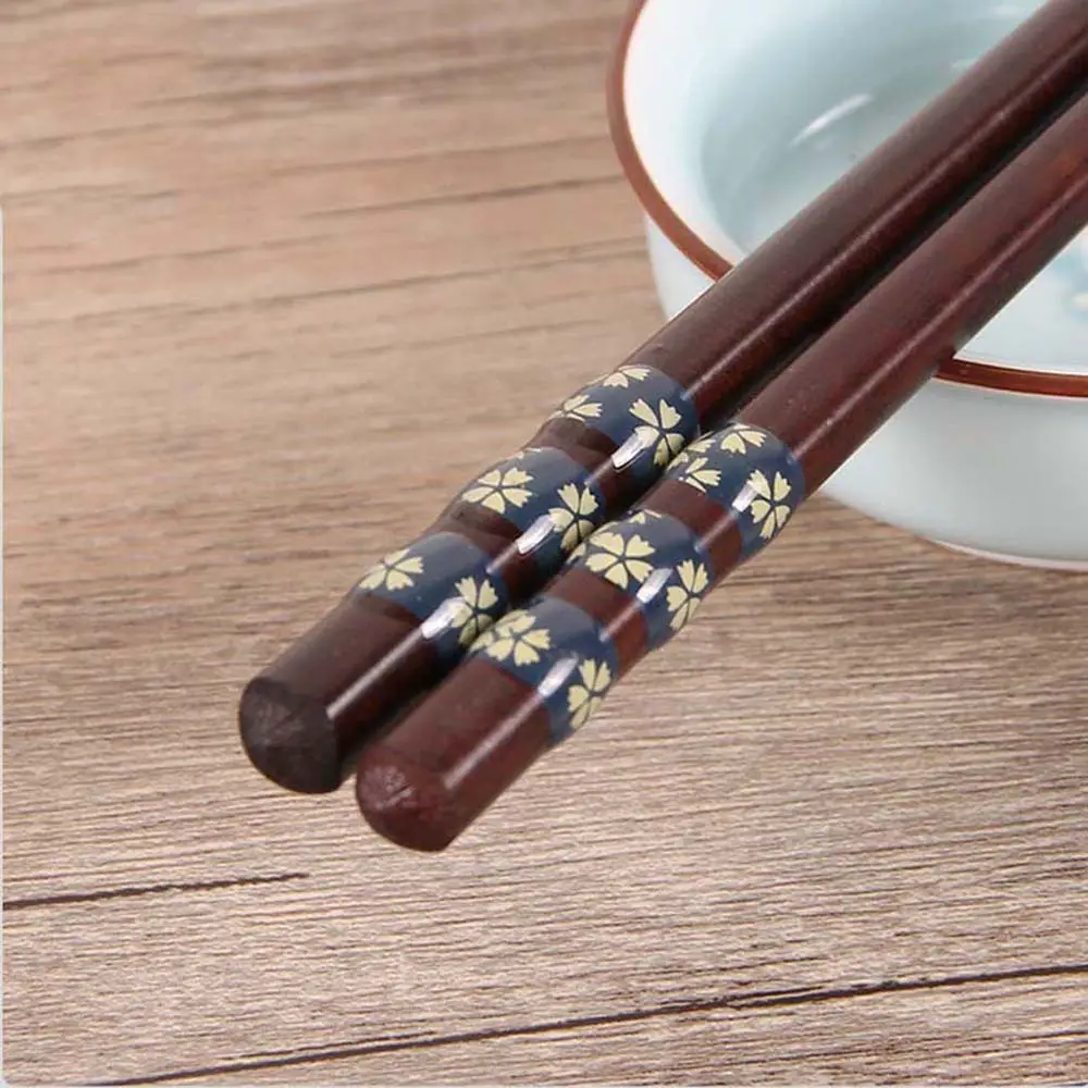 Wooden Printed Chopsticks Japanese Style Pointed Chopsticks Walfos® Kitchenware