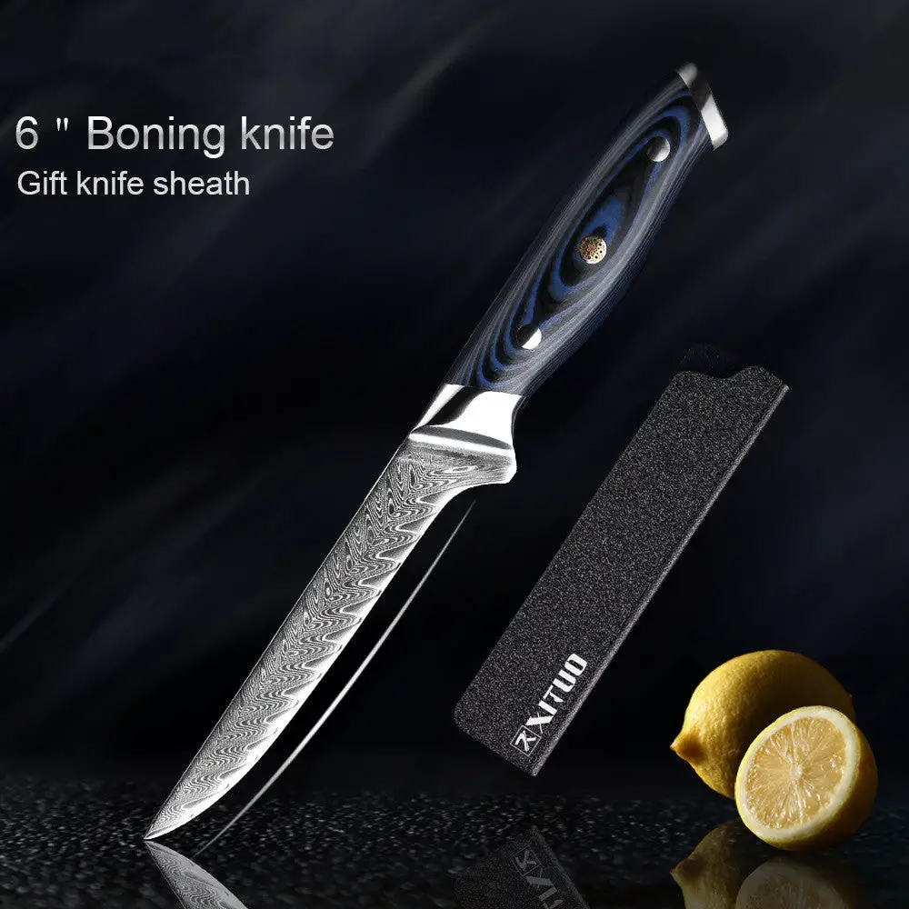 Damascus Knife Set Kitchen Knife Meat Slicing Knife