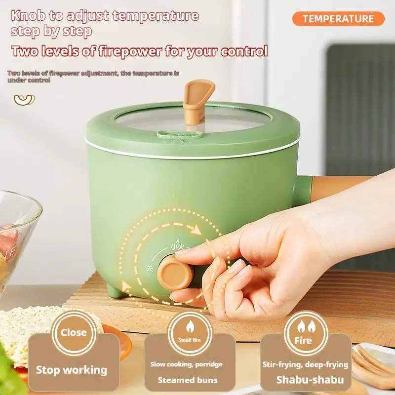 Multi-functional Hot Pot Cooking Noodles Electric Food Warmer Double-gear Heat Insulation Small Electric Heat Pan